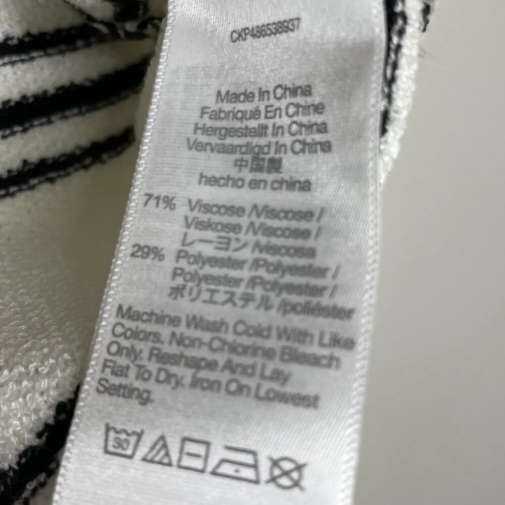 MADEWELL Sweater Women XS Polo Knit Tee NEW Ivory Stripe Short Sleeve NQ341 - Picture 10 of 14